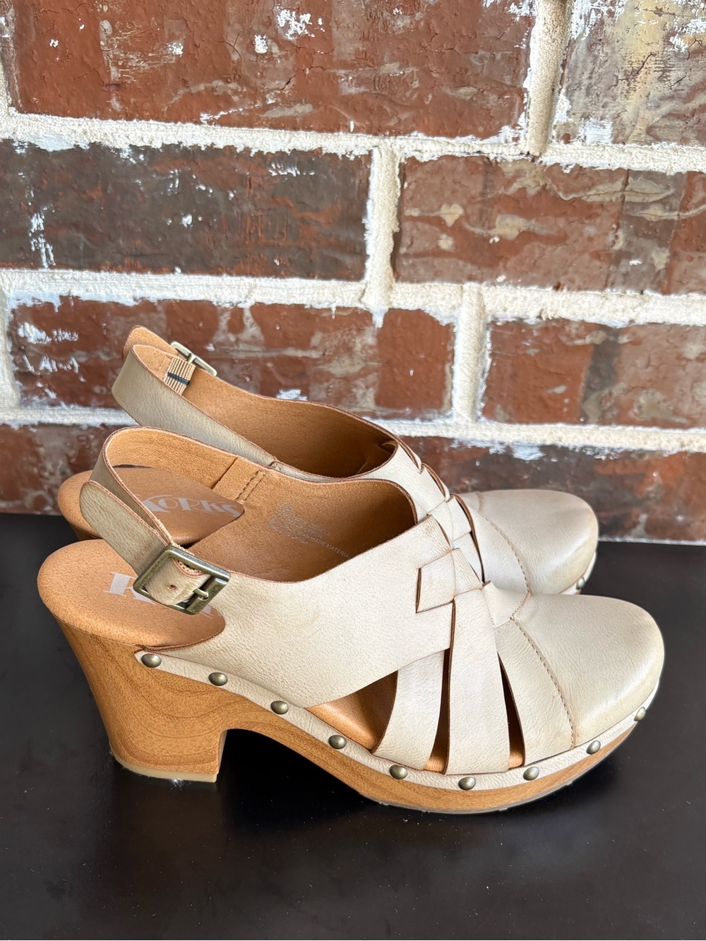 Korks by Kork-Ease Wynne Vegan Leather Tan Slingback Comfort Clogs Size 8 - Picture 2 of 14